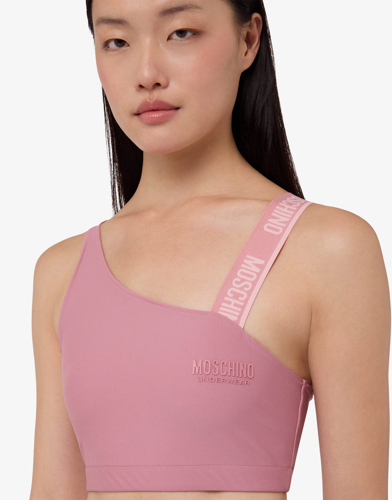 Technical fabric crop top Antique pink Moschino 2