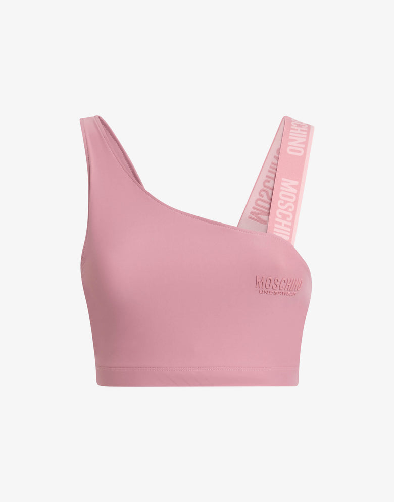 Technical fabric crop top Antique pink Moschino 3