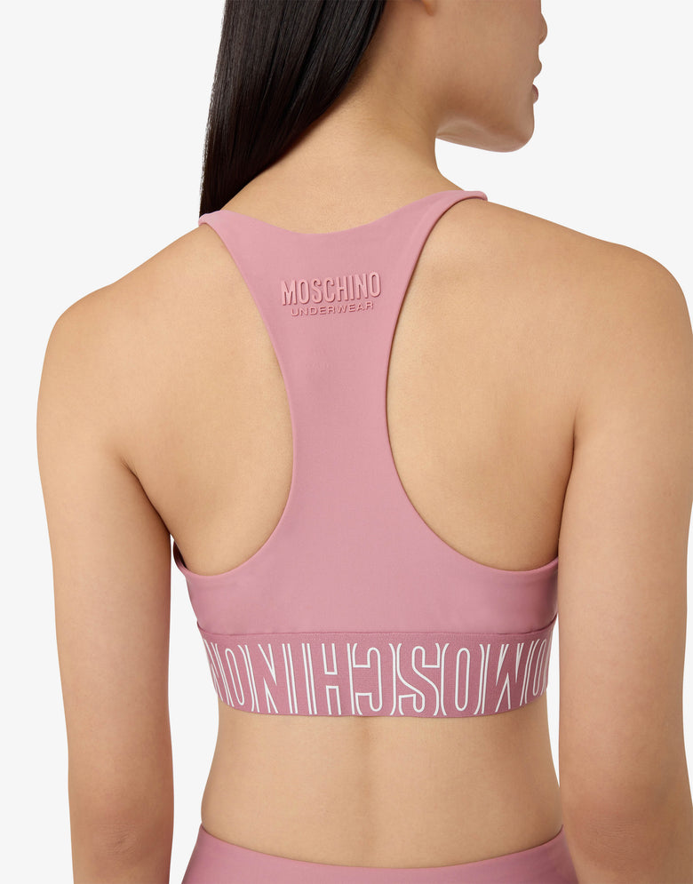 Technical fabric crop top Antique pink Moschino 2