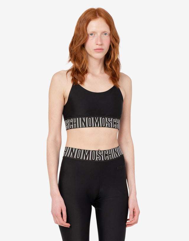 Technical fabric crop top Black Moschino 1