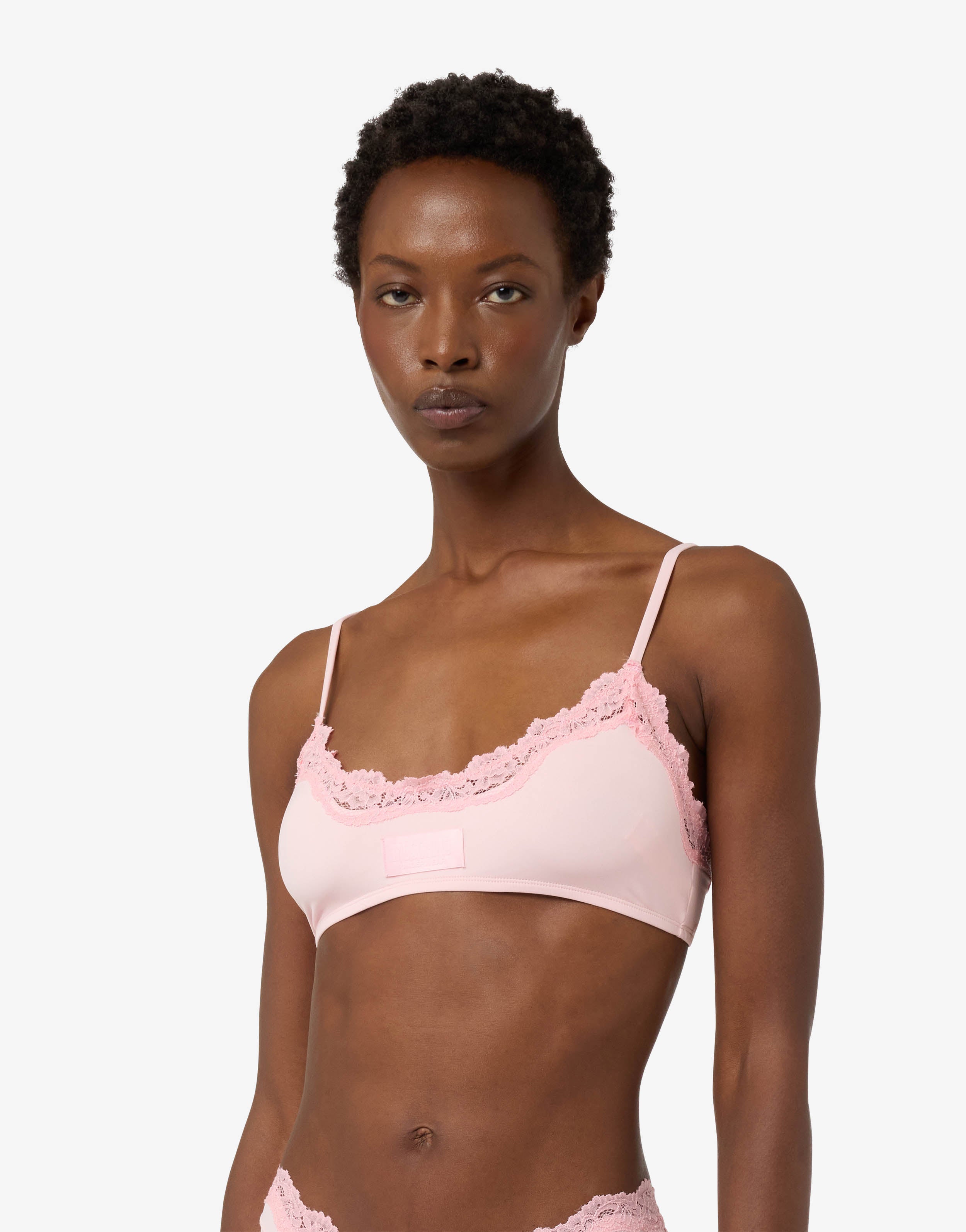 Microfiber and lace bra | Moschino