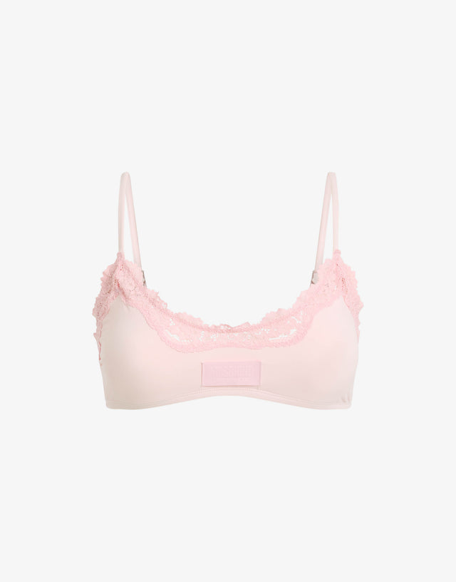Microfiber and lace bra Confetti pink Moschino 0