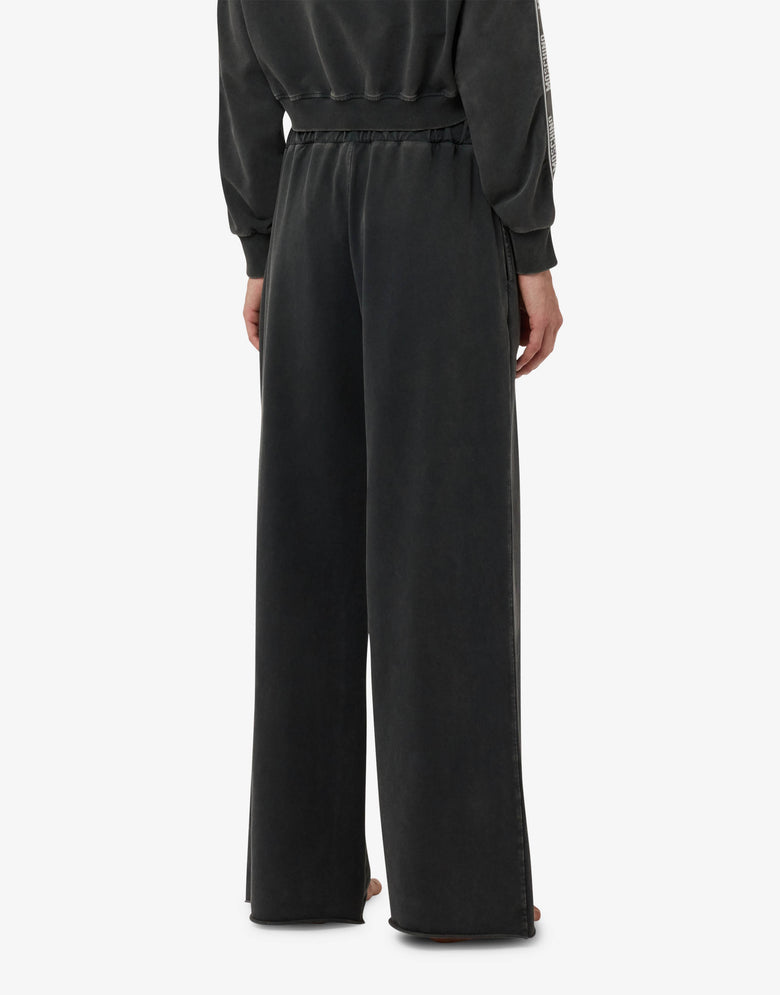 Garment-dyed cotton fleece pants Black Moschino 2