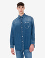 Blue cotton denim shirt