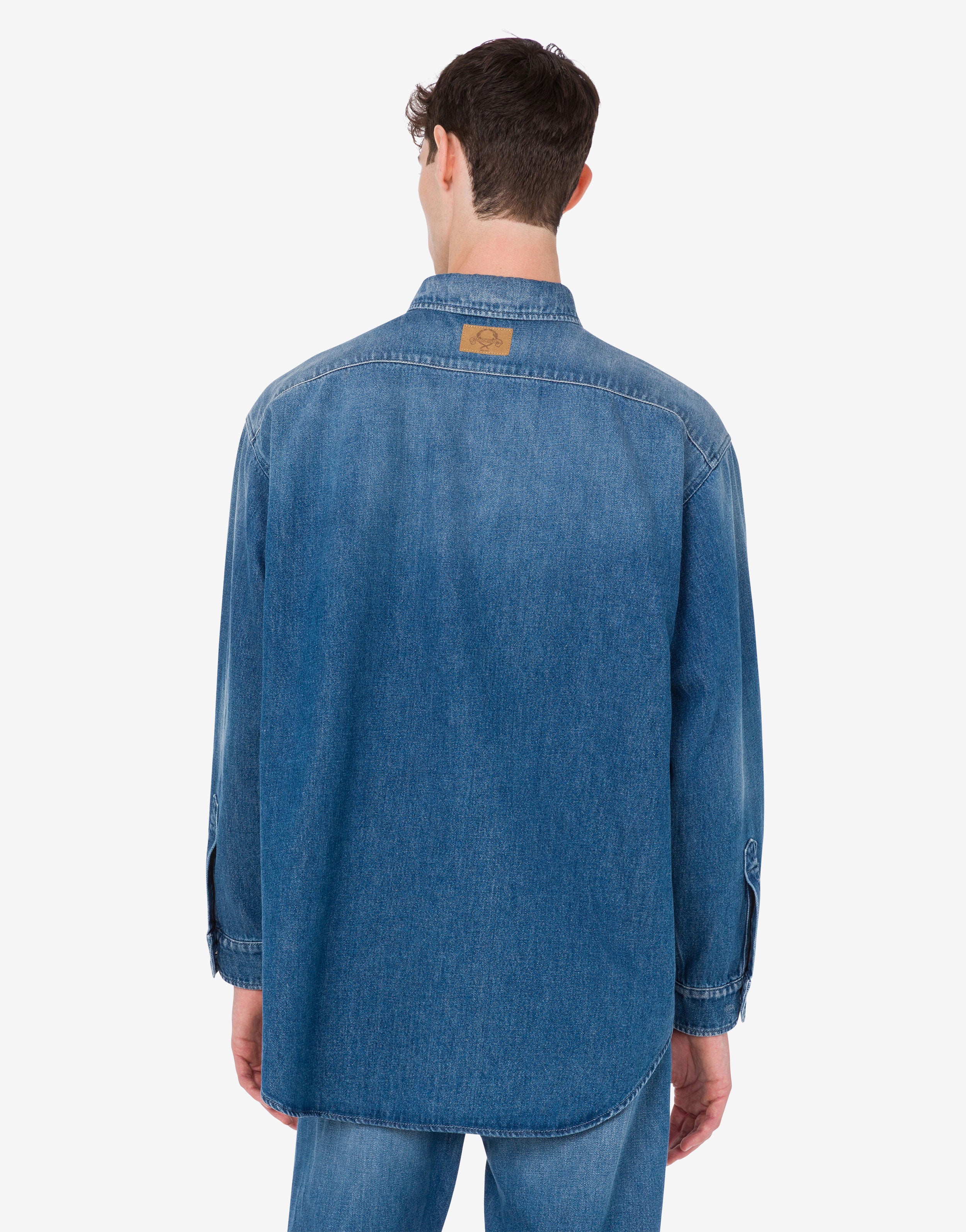 Blue cotton denim shirt | Moschino
