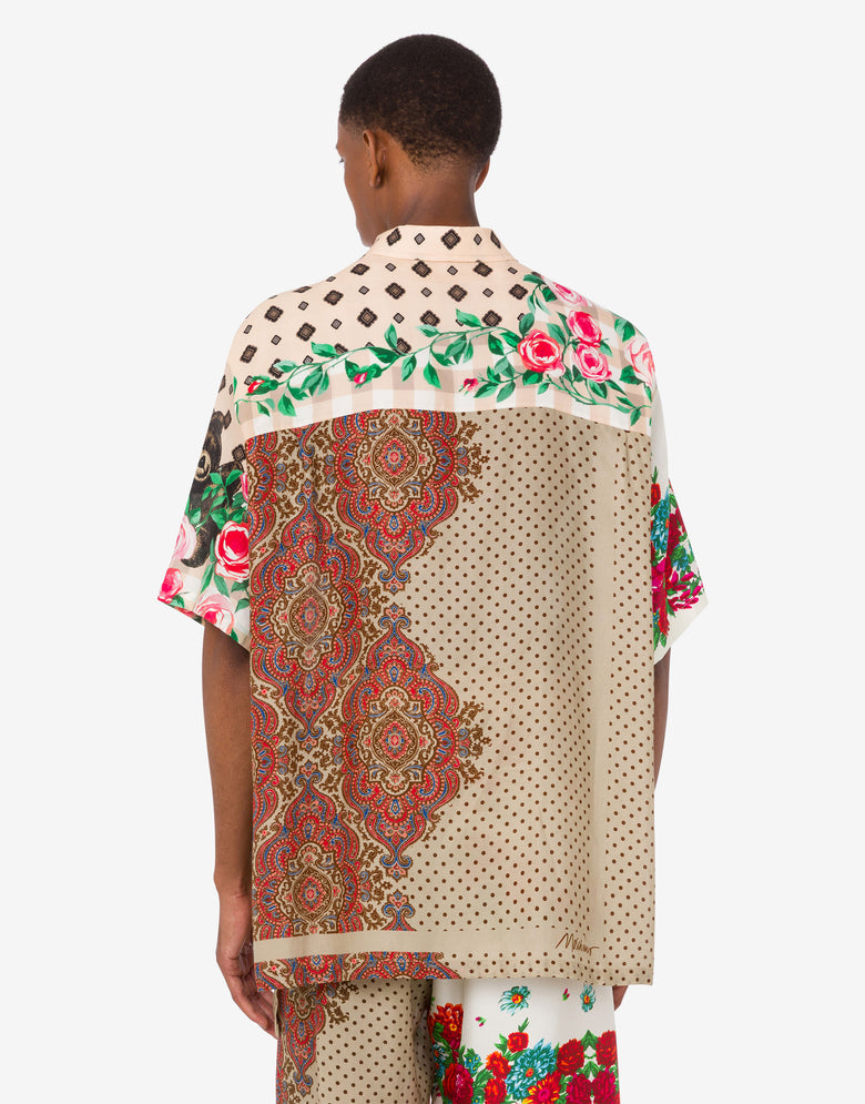 Camicia in seta stampata Multicolor Moschino 2