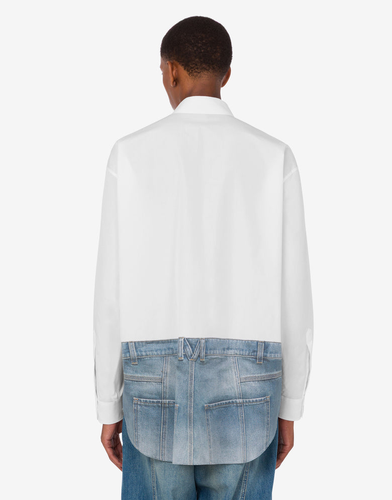 Printed cotton poplin shirt White Moschino 3