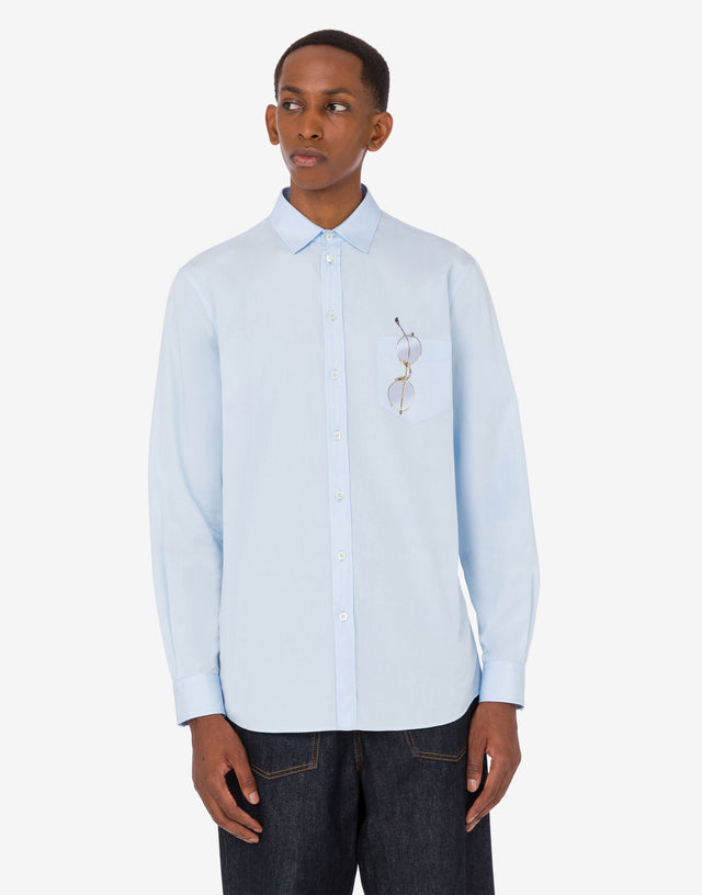 Camisa estampada de popelín de algodón Celeste Moschino 0