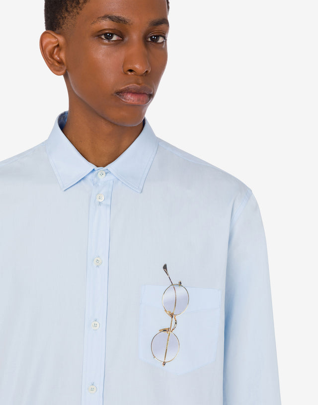 Camisa estampada de popelín de algodón Celeste Moschino 1