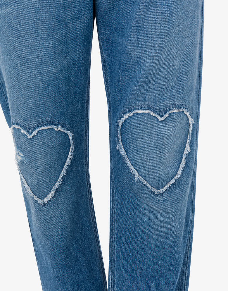 Pantalon en denim bleu de coton Blue denim Moschino 3