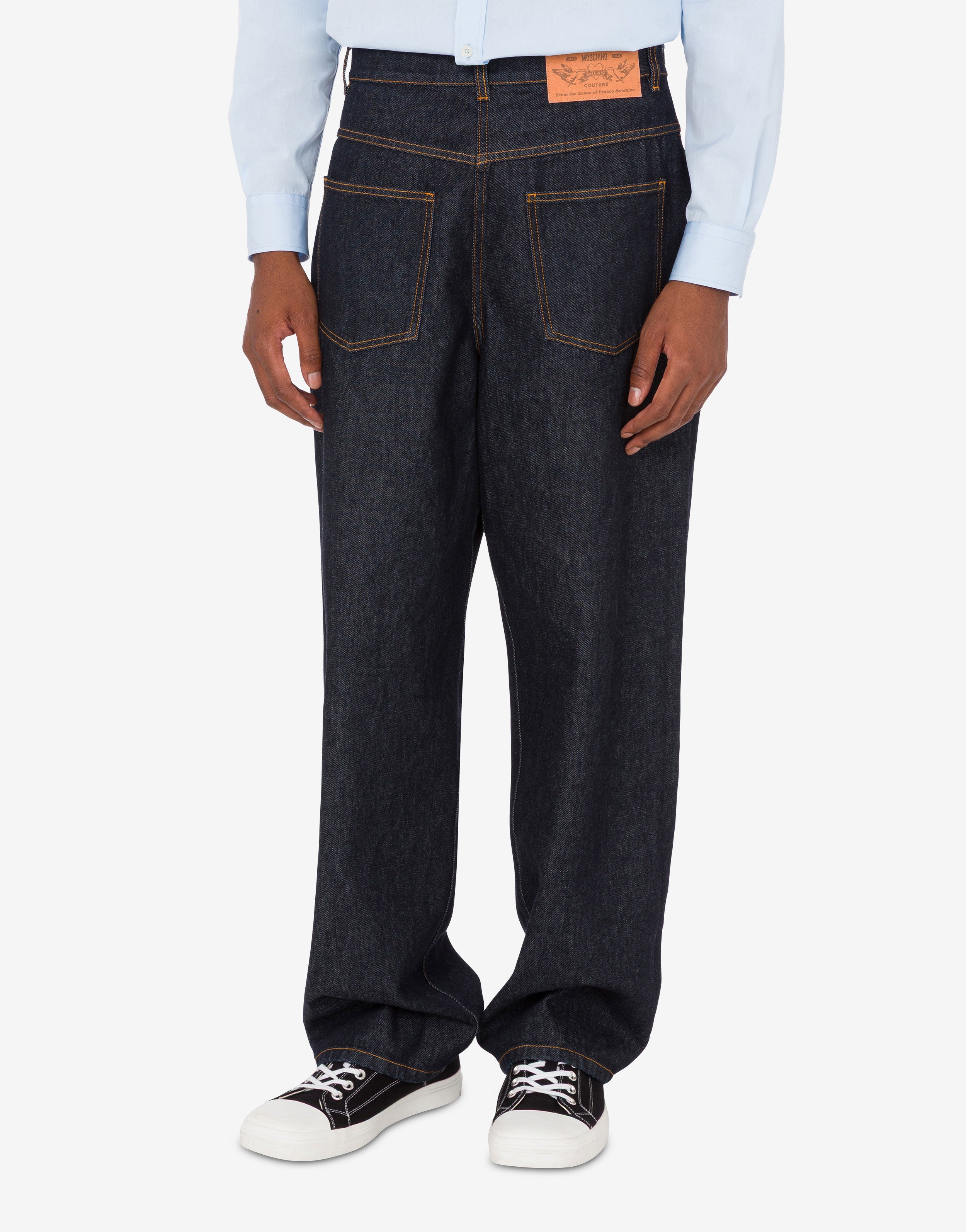 Blue cotton denim pants | Moschino