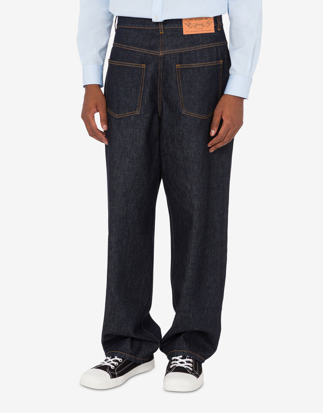 Blue cotton denim pants Dark denim Moschino 1