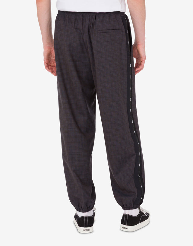 Pantalon en tissu mélangé laine stretch Gris foncé Moschino 1