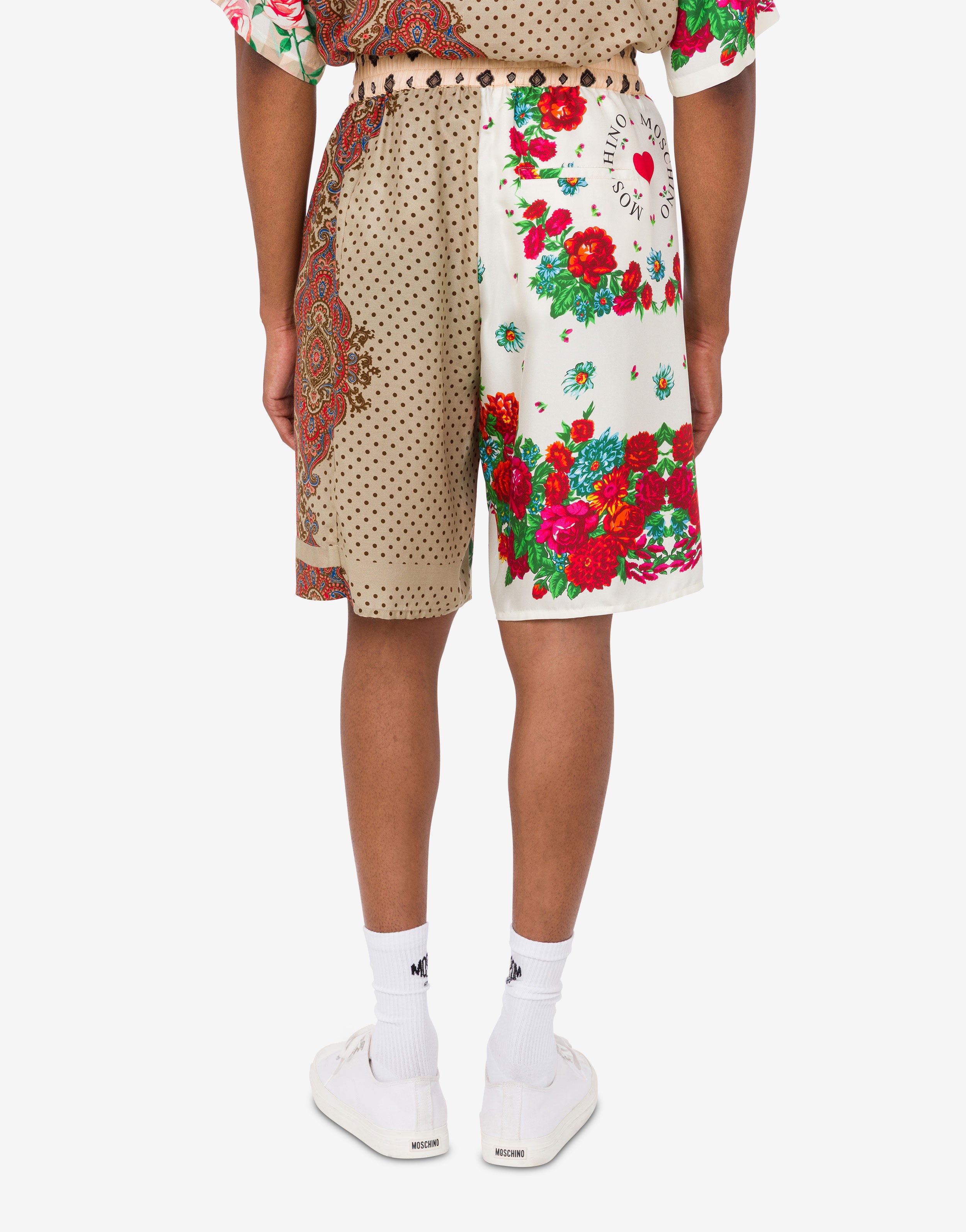 Printed silk Bermuda shorts | Moschino