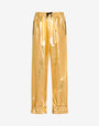 Laminated cotton muslin trousers