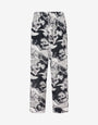 Lightweight cotton poplin pants with goose print