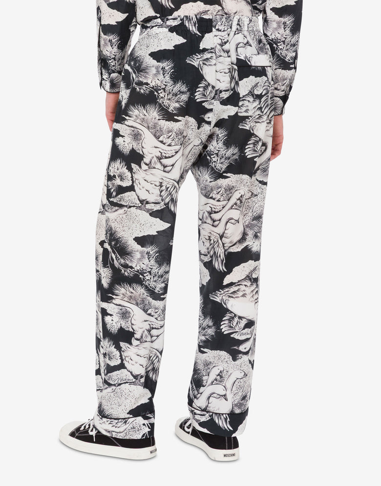 軽量コットンポプリン製パンツ Goose ブラック Moschino 2