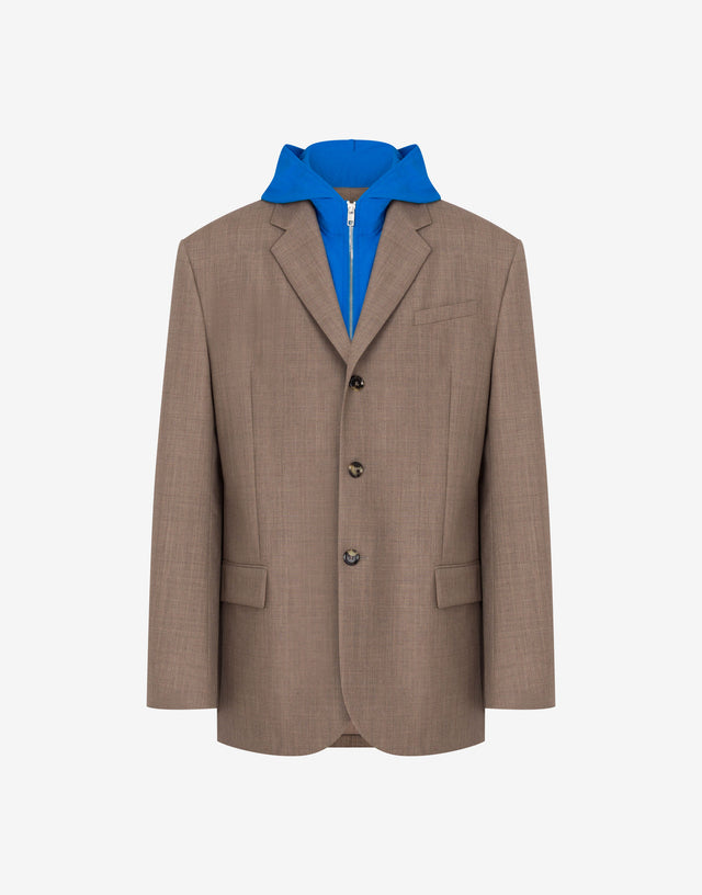 Wool cloth jacket Brown Moschino 0