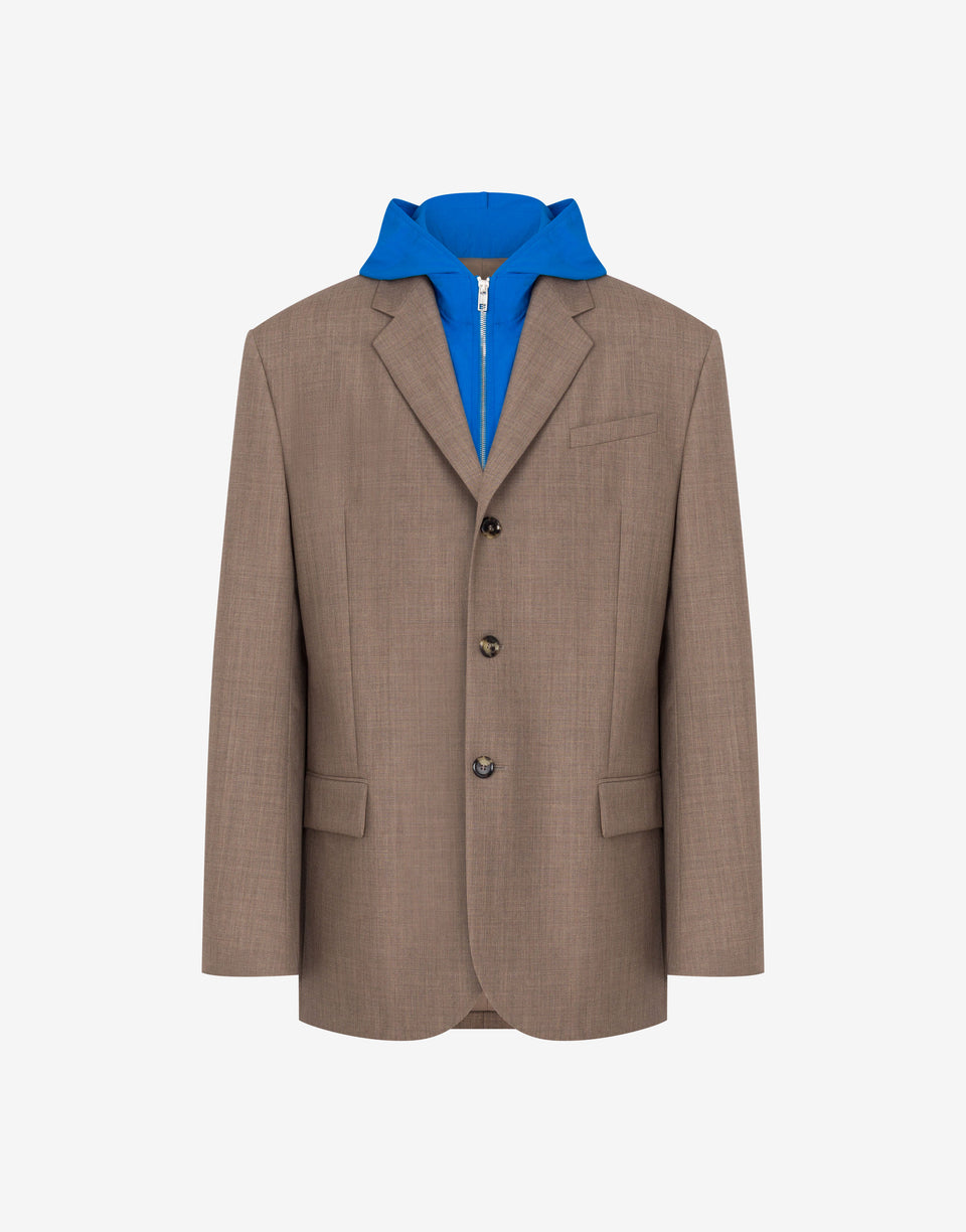 Wool cloth jacket Brown Moschino 0