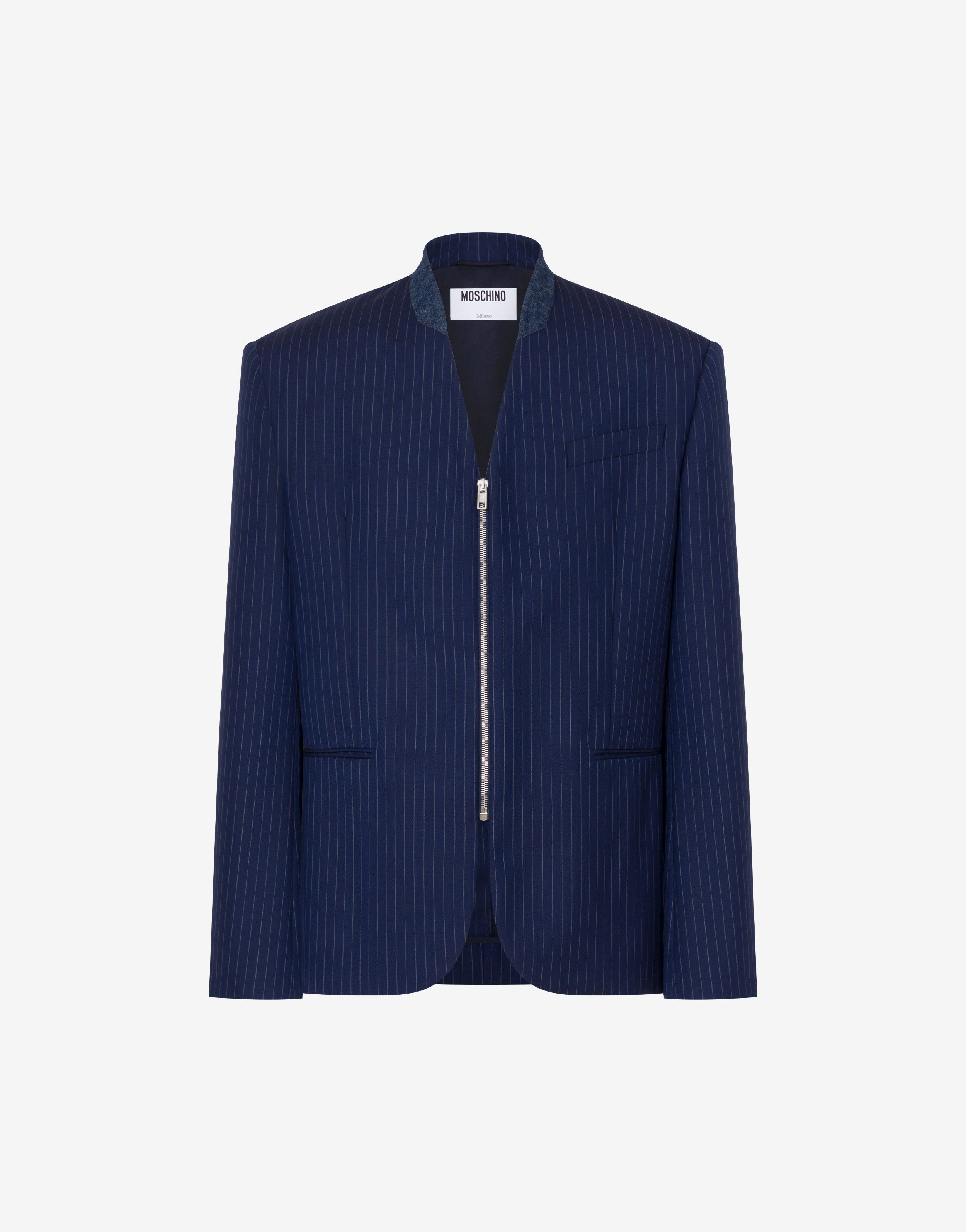 Yarn-dyed pinstriped wool jacket | Moschino