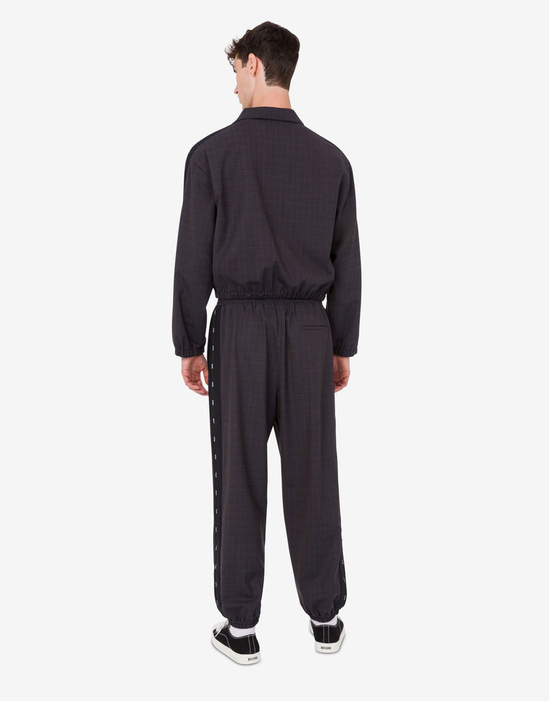 Giacca in panno di misto lana stretch Grigio scuro Moschino 1