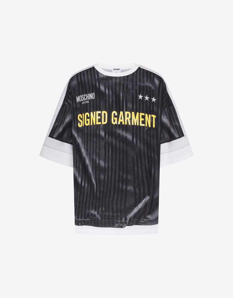 Printed organic cotton jersey T-shirt Dark grey Moschino 4