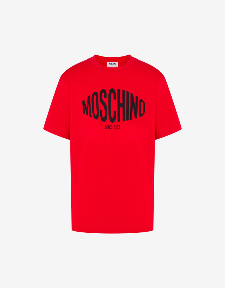 Printed organic cotton jersey T-shirt Red Moschino 4