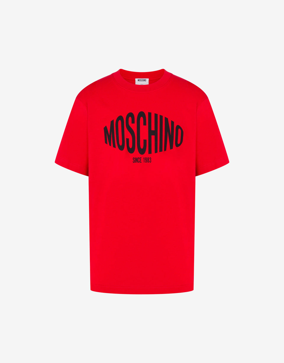 Printed organic cotton jersey T-shirt Red Moschino 0