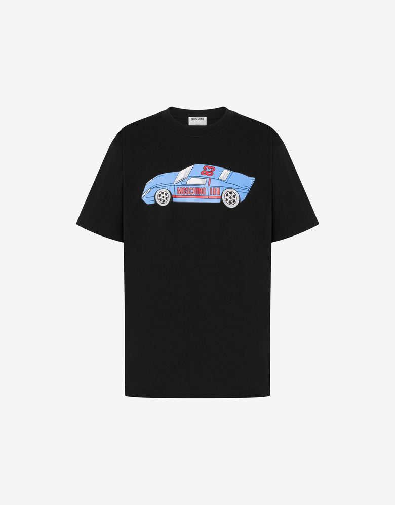 Printed organic cotton jersey T-shirt Black Moschino 4