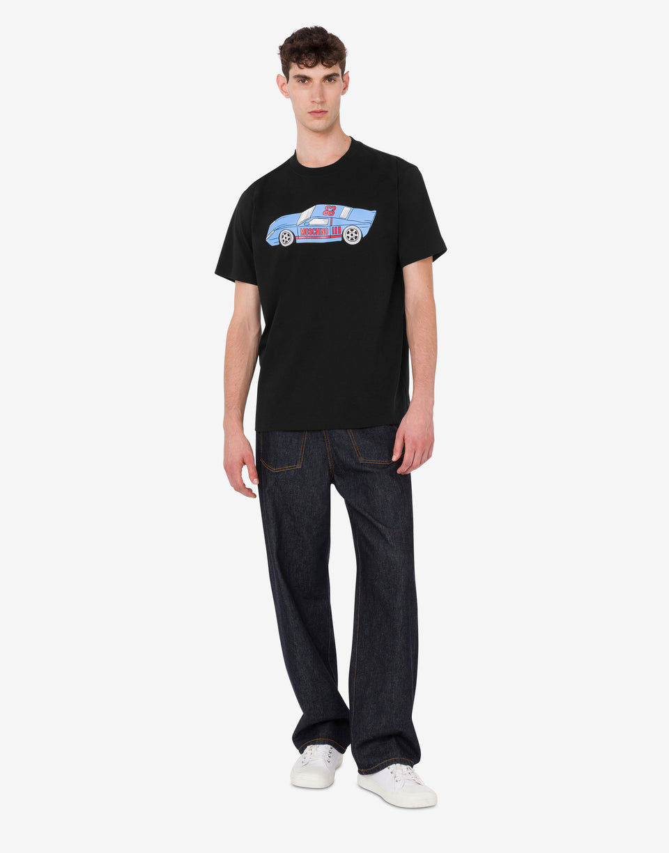 Printed organic cotton jersey T-shirt Black Moschino 0