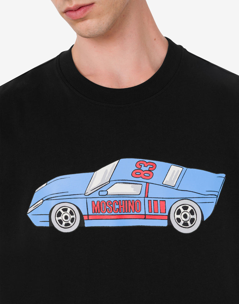 Printed organic cotton jersey T-shirt Black Moschino 4