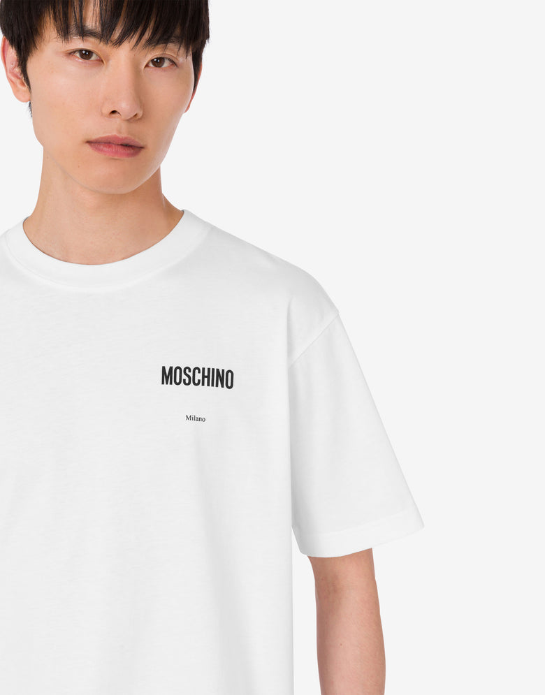Printed organic cotton jersey T-shirt White Moschino 4