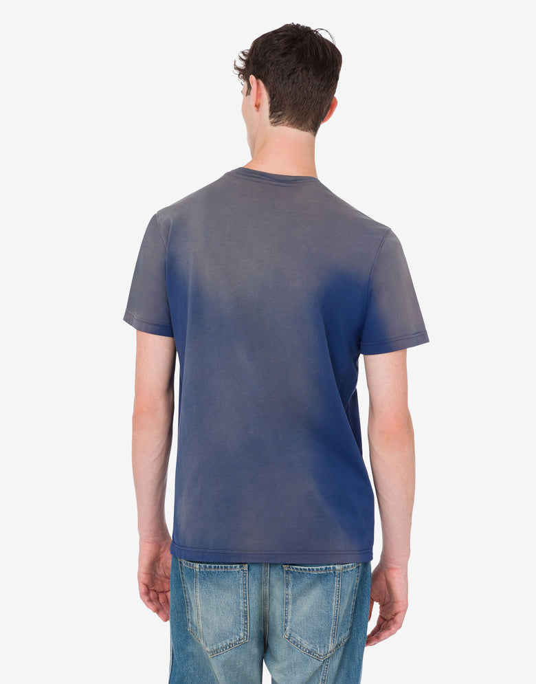 T-shirt em malha de algodão orgânico estampada Azul Moschino 3