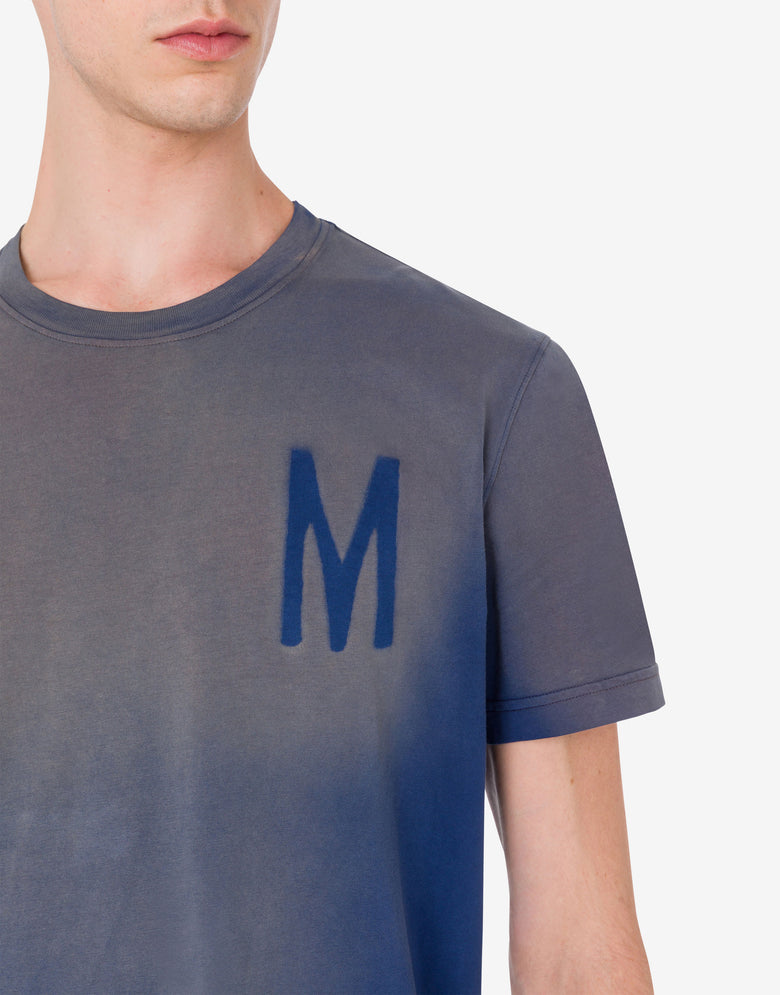 T-shirt em malha de algodão orgânico estampada Azul Moschino 2