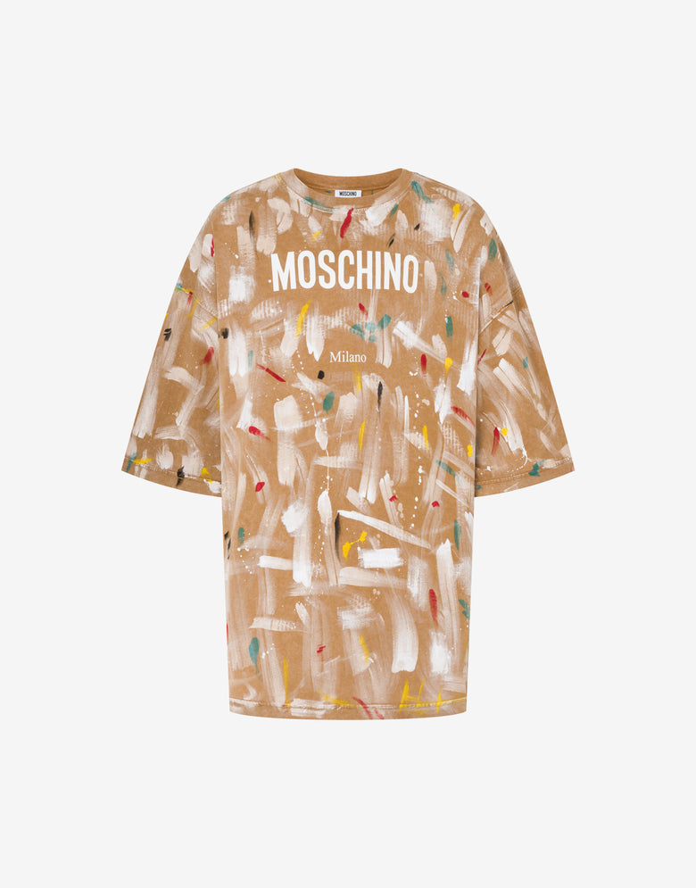 オーガニックコットンジャージープリントTシャツ ベージュ Moschino 2
