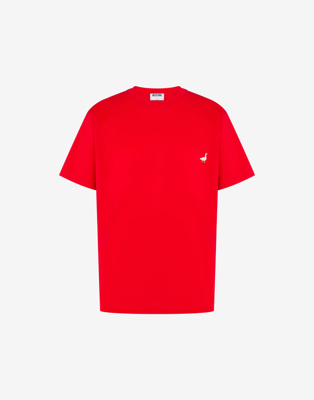 Goose organic cotton jersey T-shirt Red Moschino 0