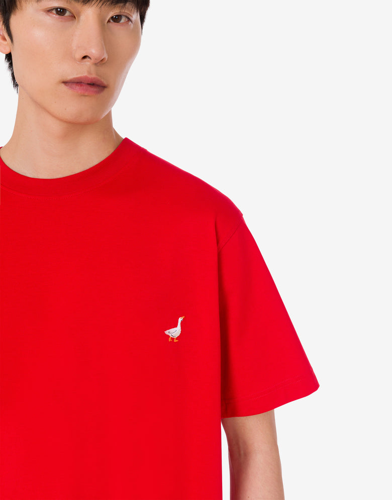 Goose organic cotton jersey T-shirt Red Moschino 4