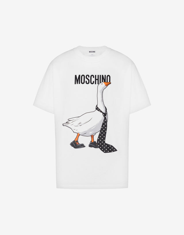 Goose organic cotton jersey T-shirt White Moschino 0