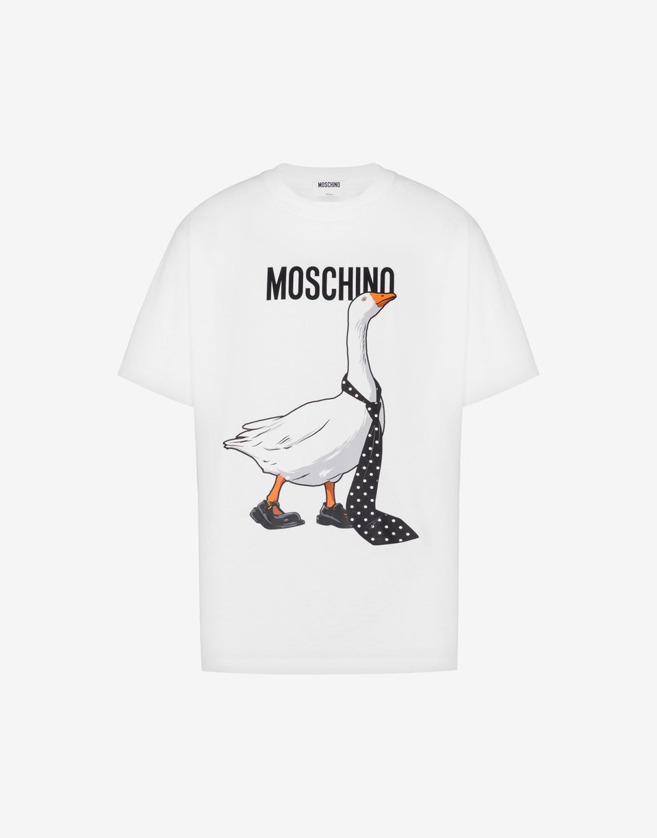 Goose organic cotton jersey T-shirt White Moschino 0