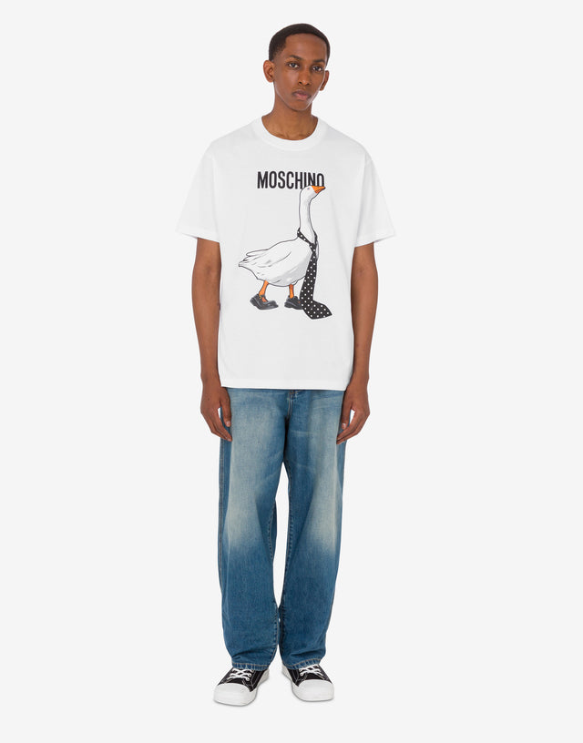 Goose organic cotton jersey T-shirt White Moschino 1