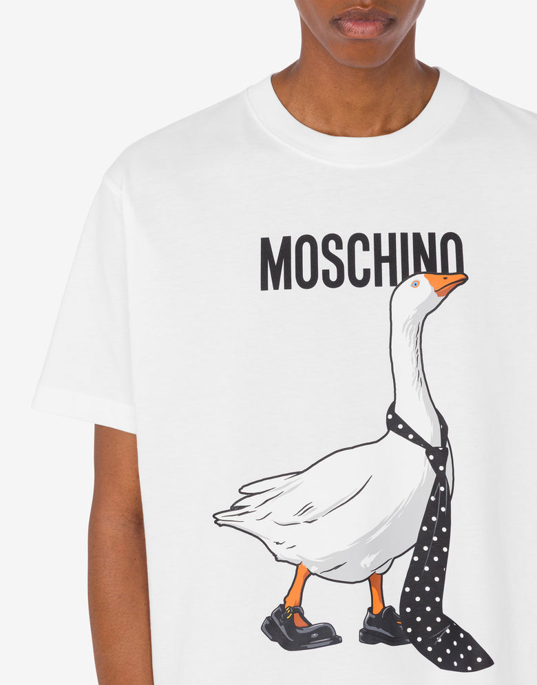 Goose organic cotton jersey T-shirt White Moschino 4