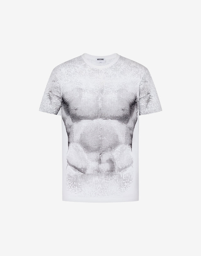 Printed organic cotton jersey T-shirt White Moschino 0