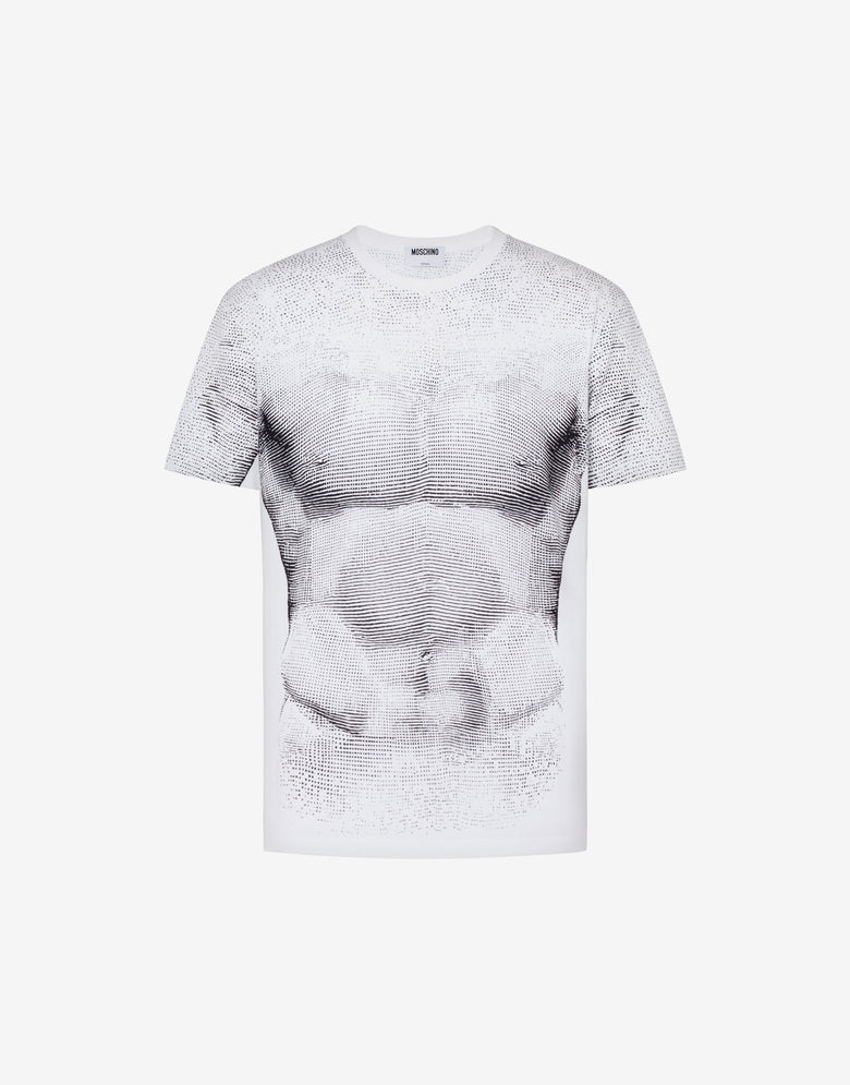 T-shirt en jersey de coton biologique imprimé Blanc Moschino 4