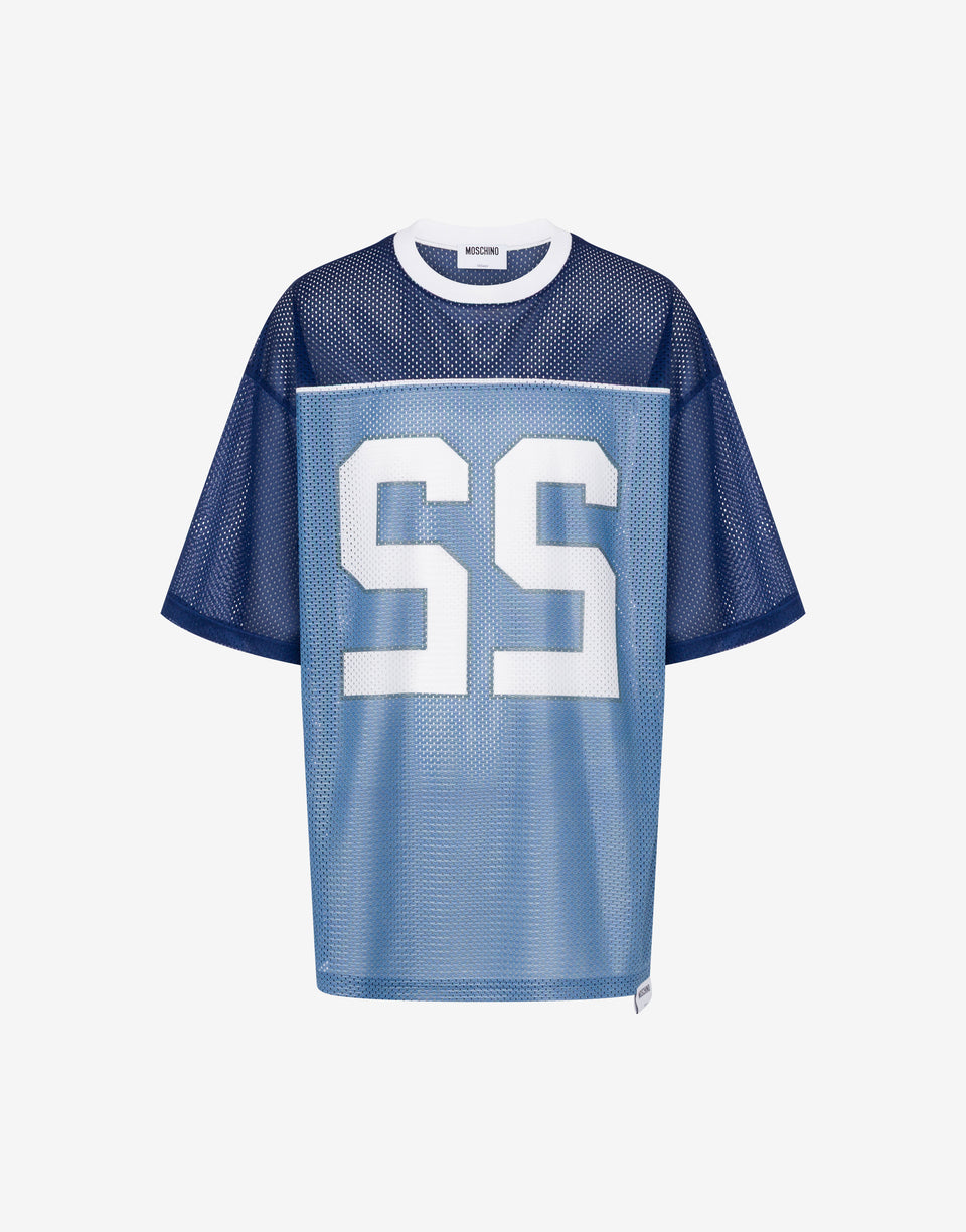 Technical mesh T-shirt Blue Moschino 0