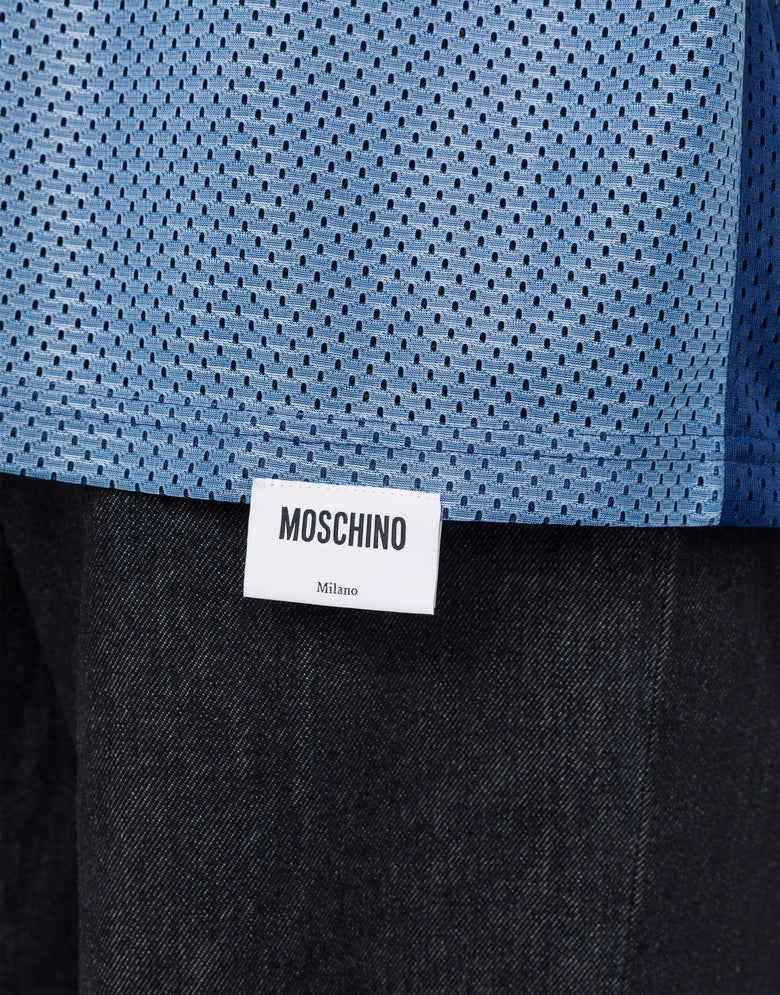 Technical mesh T-shirt Blue Moschino 4