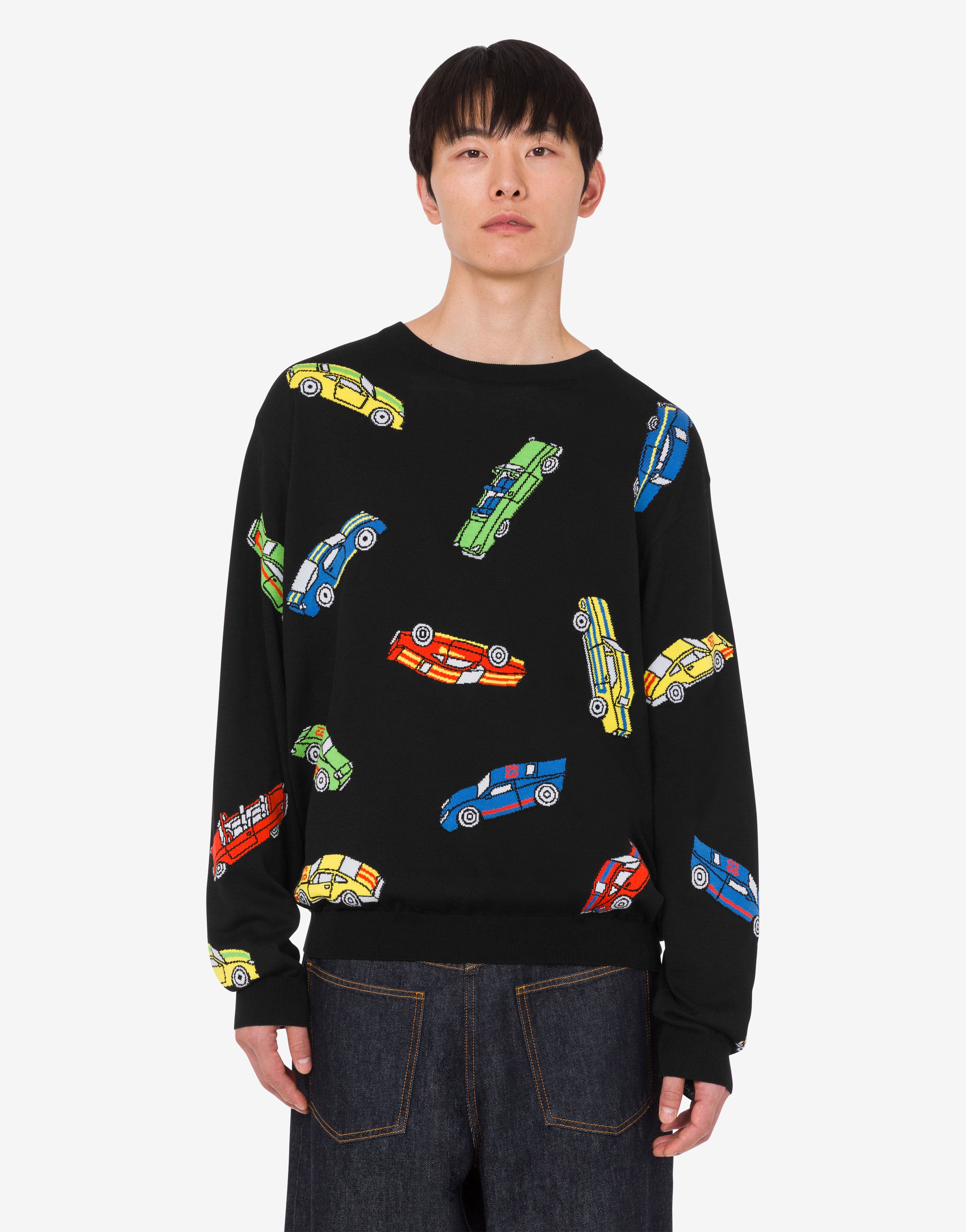 Pullover in puro cotone intarsiato