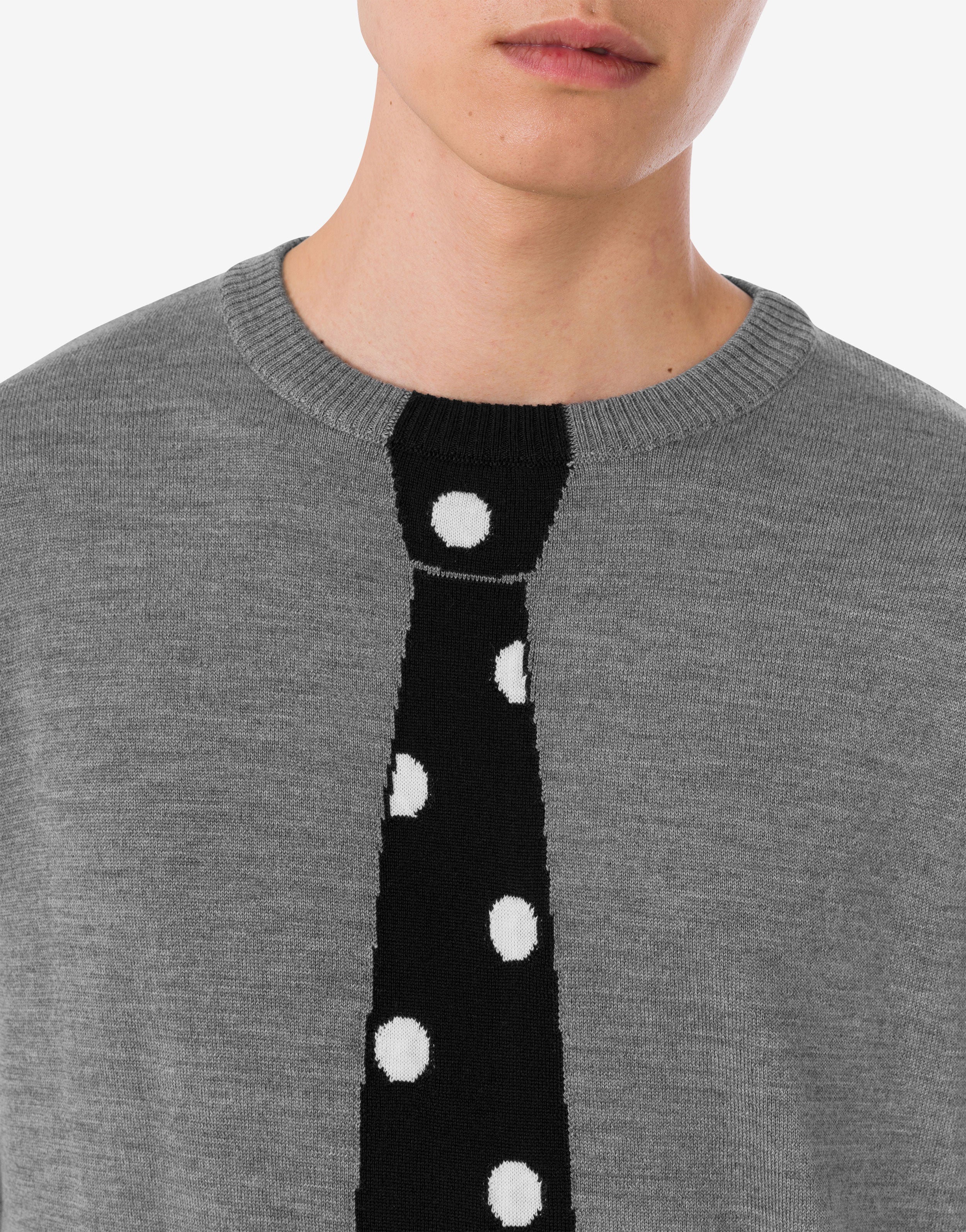 Extra-fine merino wool pullover with intarsia | Moschino