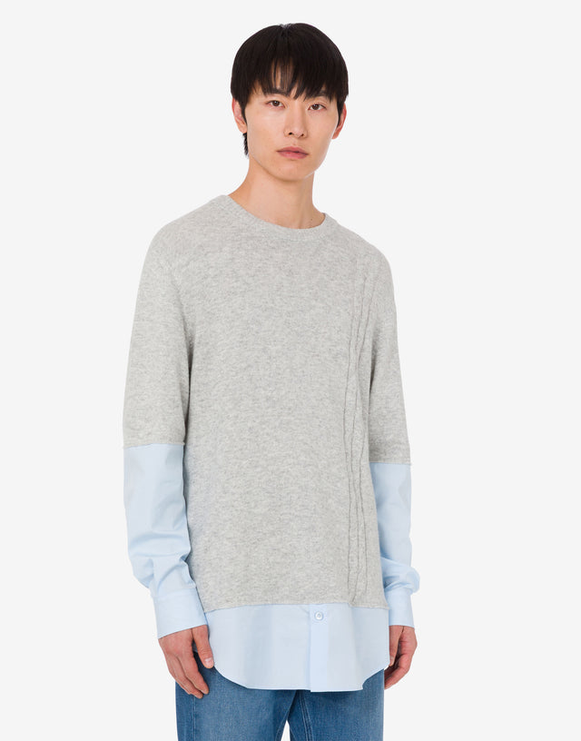 Pullover in misto lana e cashmere Grigio Moschino 0
