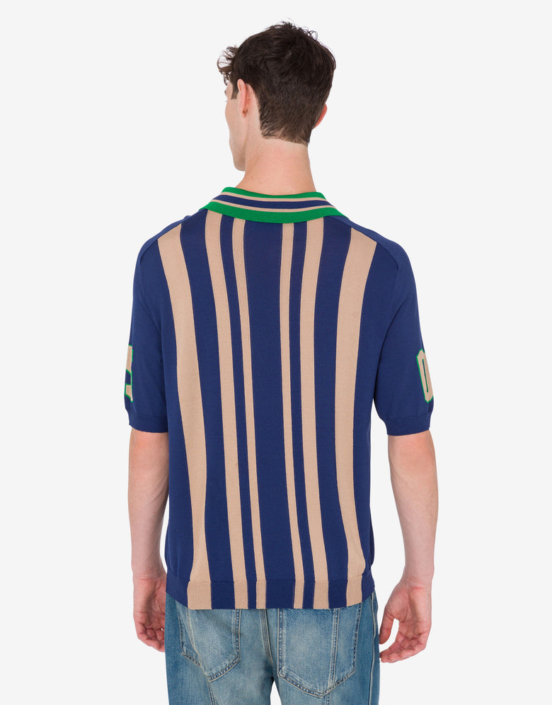 Maglia stretch intarsiata Blu Moschino 2