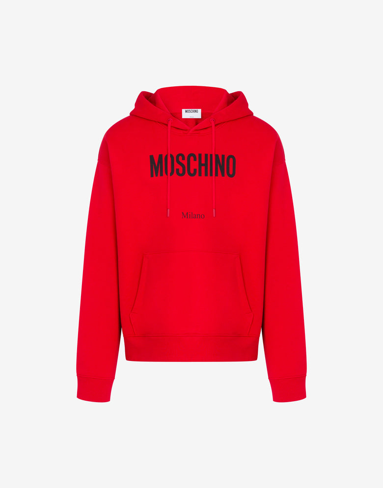 Sweat-shirt en coton biologique imprimé Rouge Moschino 4